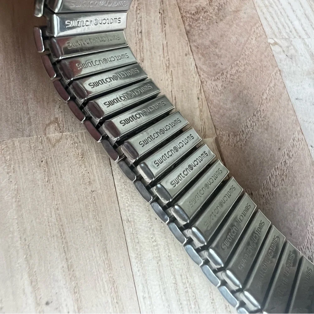 Vintage 1999 Swatch Irony Aluminum watch expansion band NEW BATTERY - Picture 9 of 11